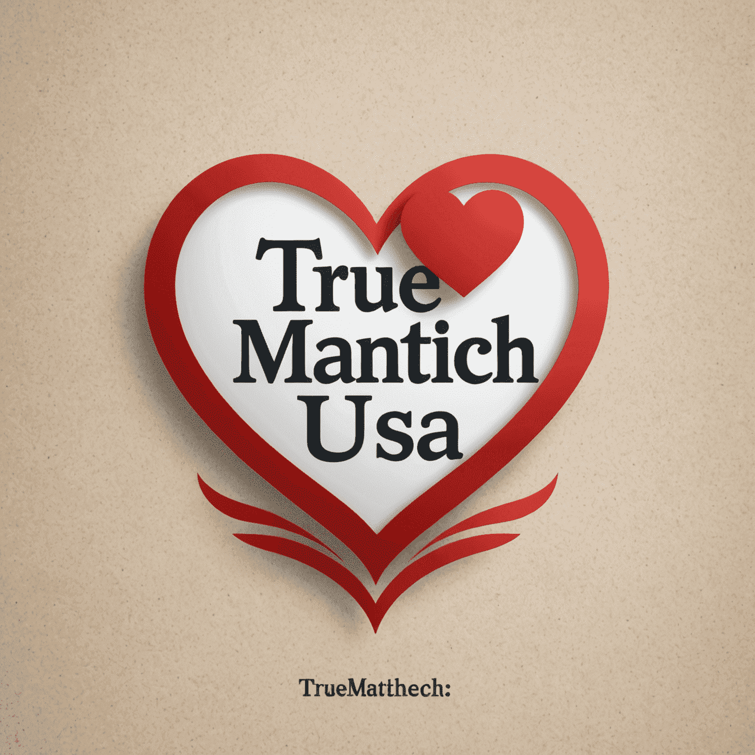 TrueMatch USA Logo - A stylized heart icon with the text 'TrueMatch USA' in an elegant, romantic font