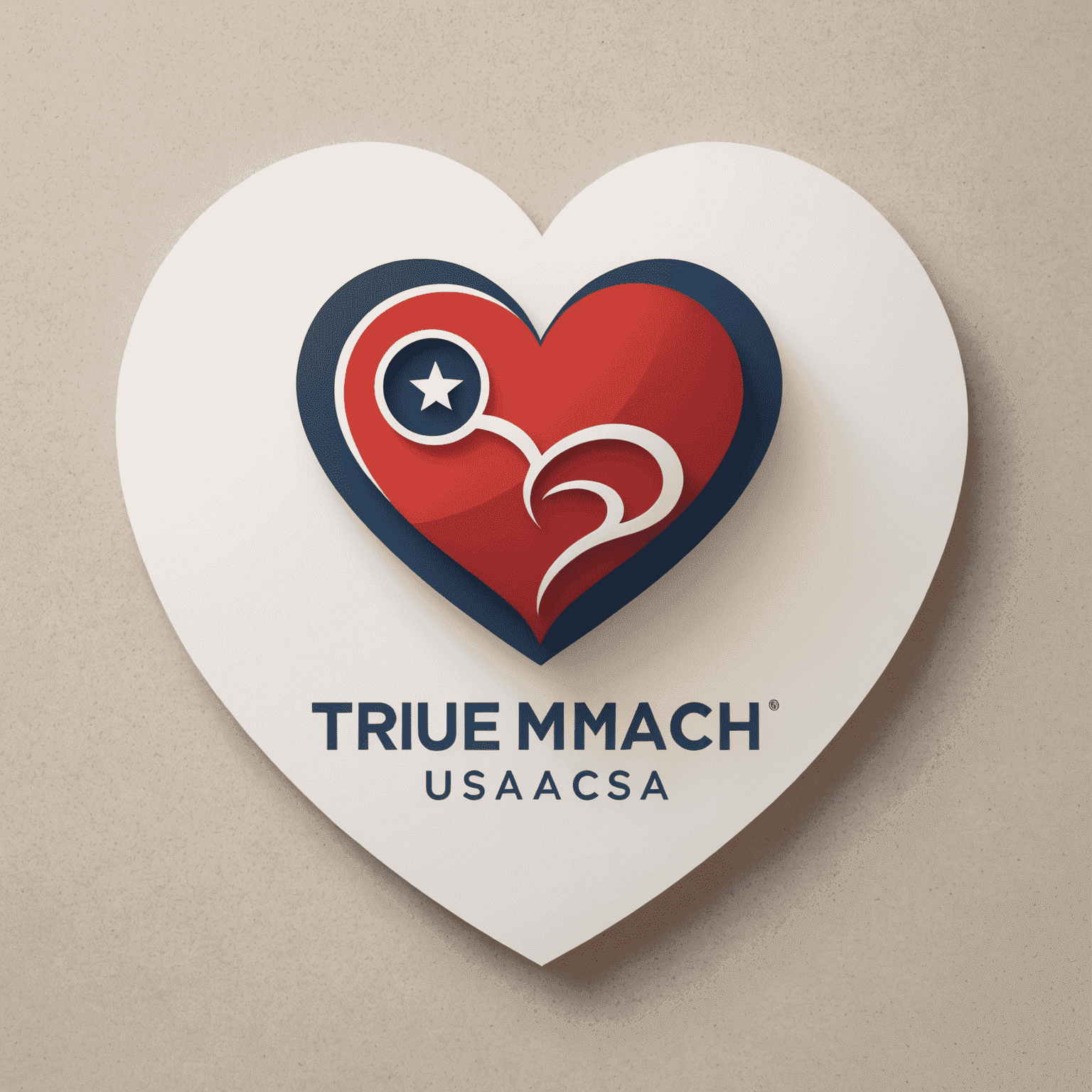 TrueMatch USA Logo - A stylized heart icon with the text 'TrueMatch USA' in an elegant, romantic font